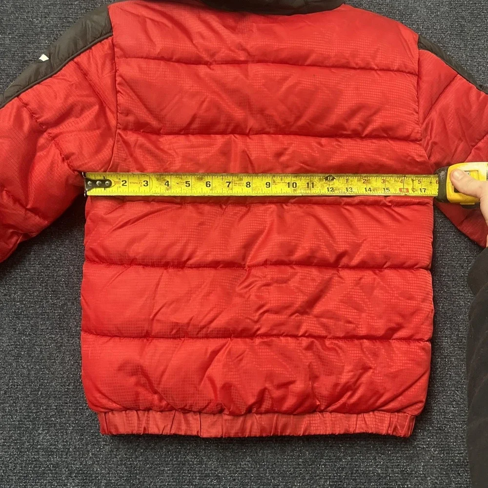 Jordan Jacket Boys Medium Red Black Hooded‎ Puffer Coat Jumpman Zip Pockets